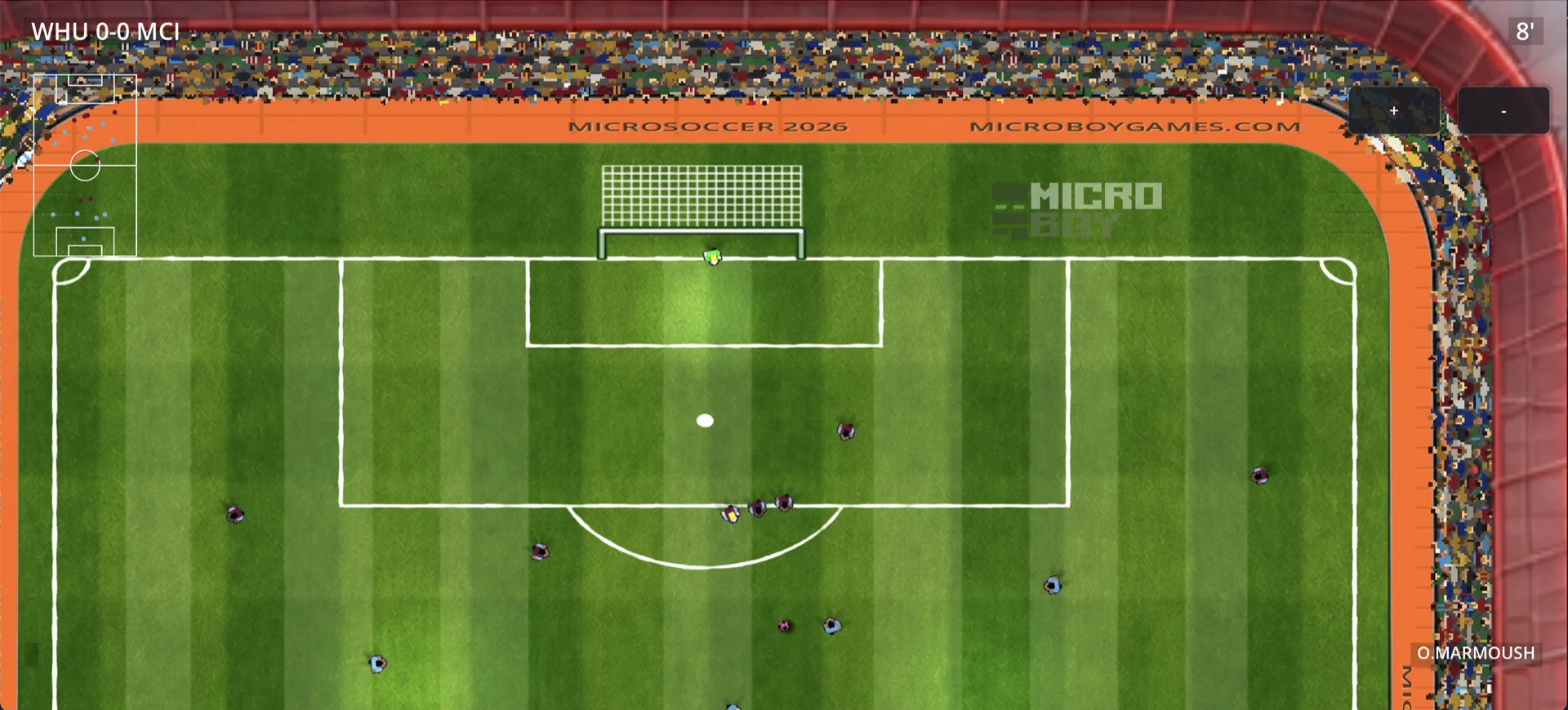MicroSoccer kick off gameplay