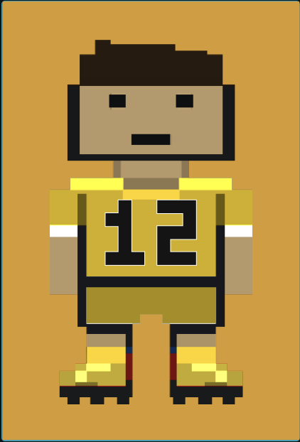 Yellow-shirted footballer, number 12