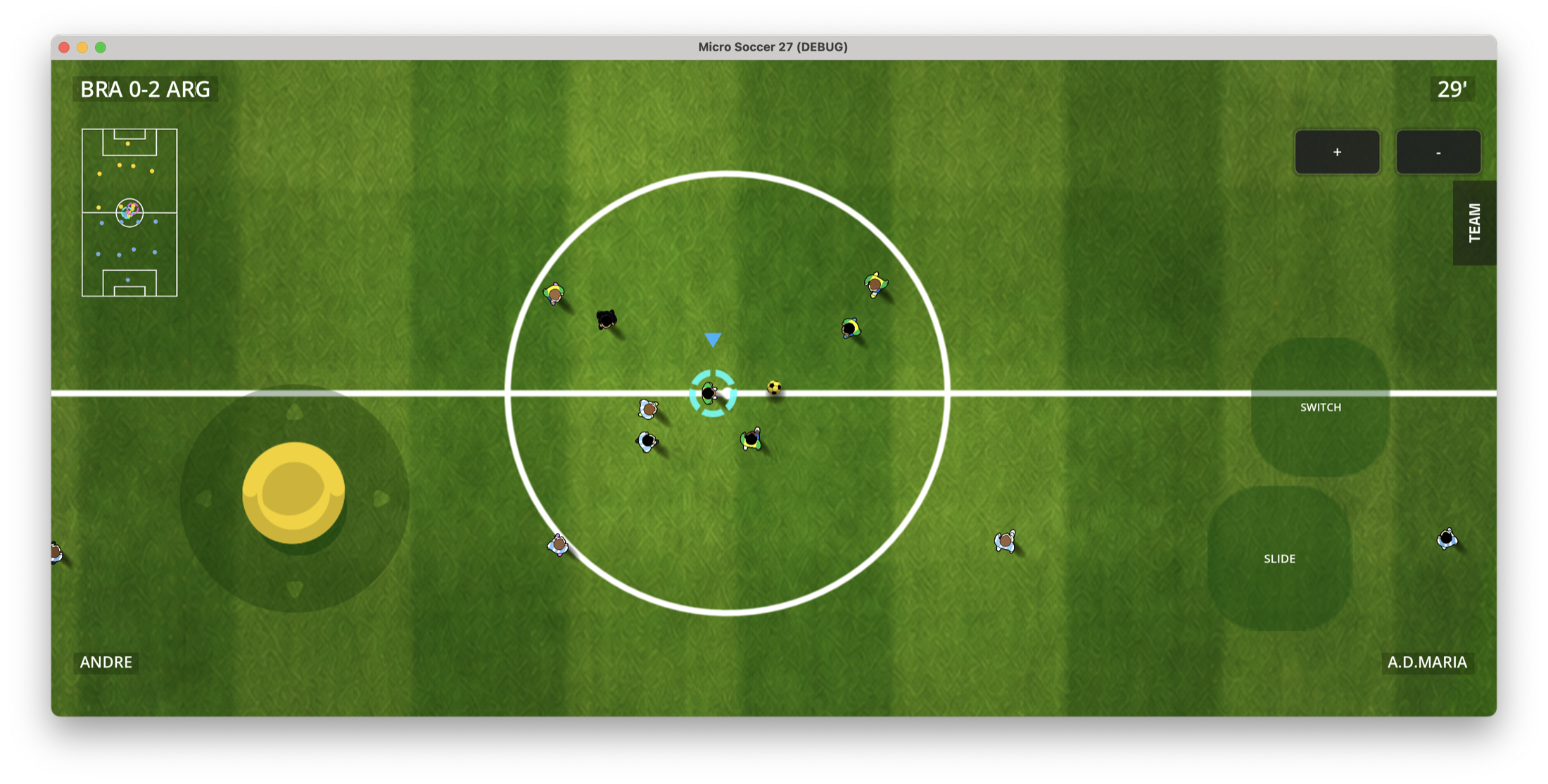 Brazil versus Argentina at midfield